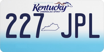 KY license plate 227JPL