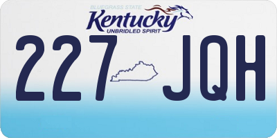 KY license plate 227JQH