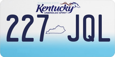 KY license plate 227JQL