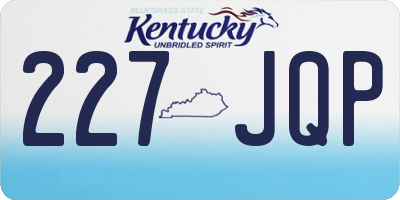 KY license plate 227JQP