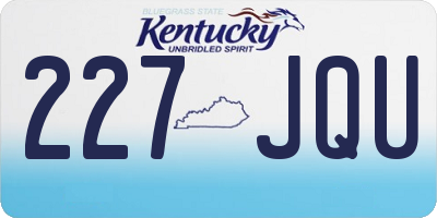 KY license plate 227JQU
