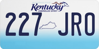 KY license plate 227JRO