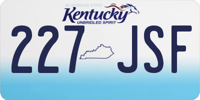 KY license plate 227JSF