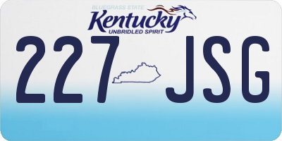 KY license plate 227JSG