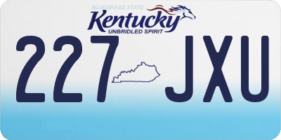 KY license plate 227JXU