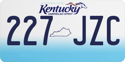 KY license plate 227JZC