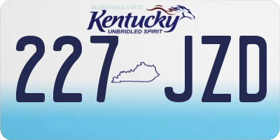 KY license plate 227JZD