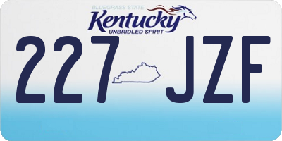 KY license plate 227JZF