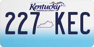 KY license plate 227KEC