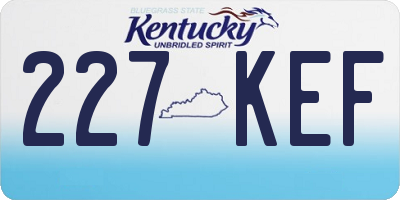 KY license plate 227KEF