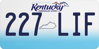 KY license plate 227LIF