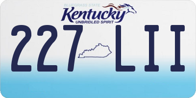 KY license plate 227LII