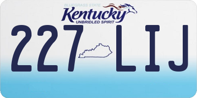 KY license plate 227LIJ