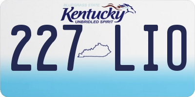KY license plate 227LIO