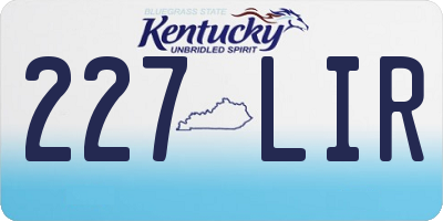 KY license plate 227LIR