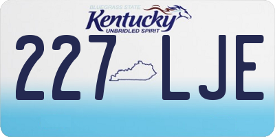 KY license plate 227LJE