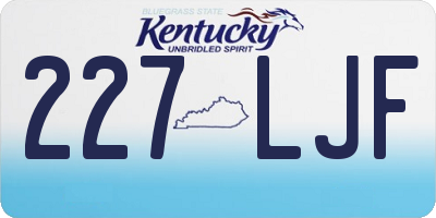KY license plate 227LJF
