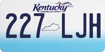 KY license plate 227LJH
