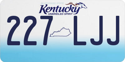 KY license plate 227LJJ