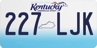 KY license plate 227LJK