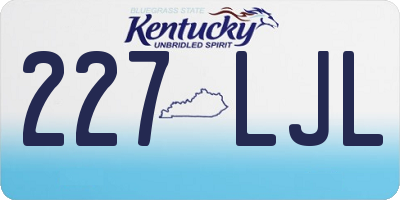 KY license plate 227LJL