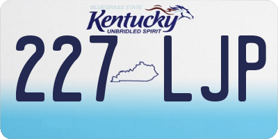 KY license plate 227LJP