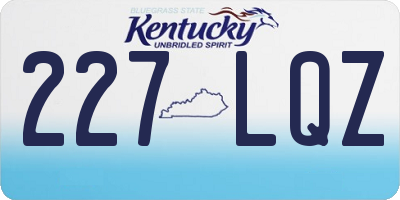 KY license plate 227LQZ