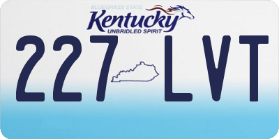 KY license plate 227LVT