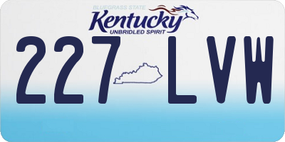 KY license plate 227LVW