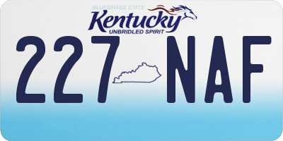 KY license plate 227NAF