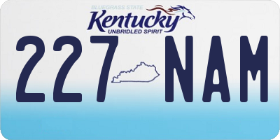 KY license plate 227NAM