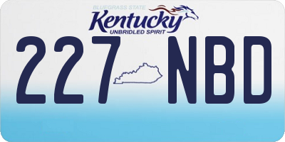 KY license plate 227NBD