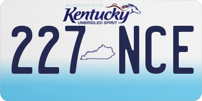 KY license plate 227NCE