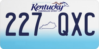 KY license plate 227QXC