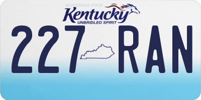 KY license plate 227RAN