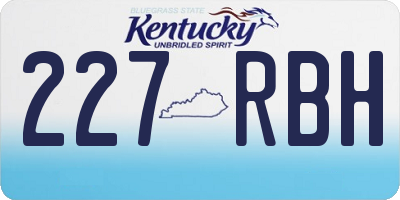 KY license plate 227RBH