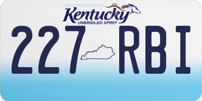 KY license plate 227RBI