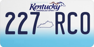 KY license plate 227RCO