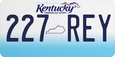 KY license plate 227REY