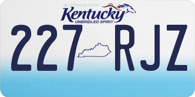 KY license plate 227RJZ