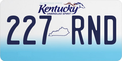 KY license plate 227RND