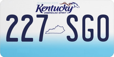 KY license plate 227SGO