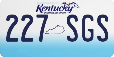 KY license plate 227SGS