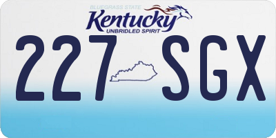 KY license plate 227SGX