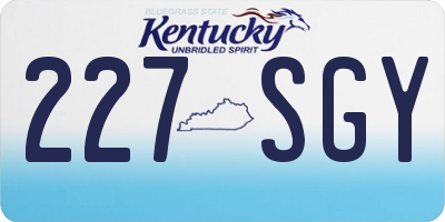 KY license plate 227SGY