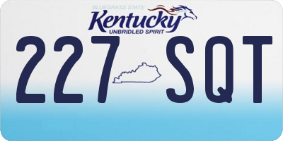 KY license plate 227SQT