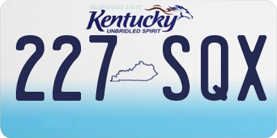 KY license plate 227SQX