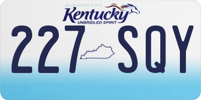 KY license plate 227SQY