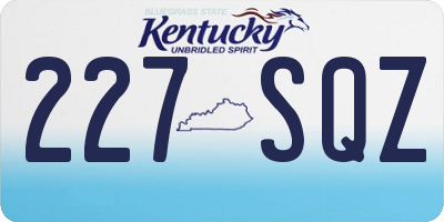 KY license plate 227SQZ