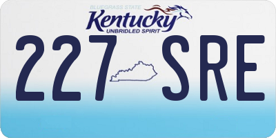 KY license plate 227SRE